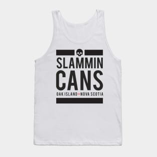 Slammin Cans Oak Island Skull Funny Gift Product - Black Tank Top